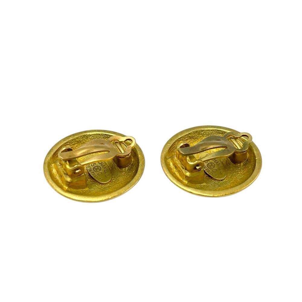CHANEL Vintage Gold Logo Earrings - Picture 3 of 6